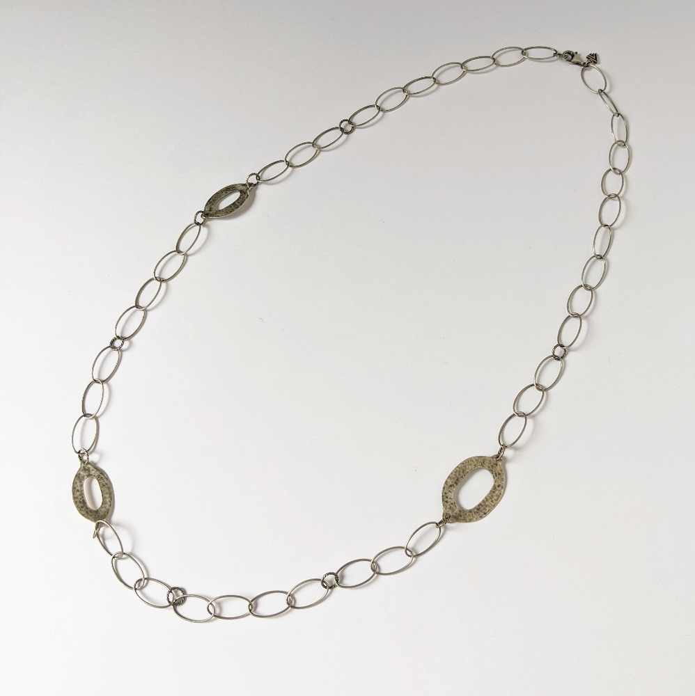 Silpada Oxidized Brushed Sterling Silver Oval Link Necklace